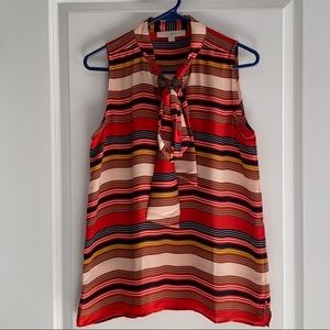 Loft striped blouse with tie